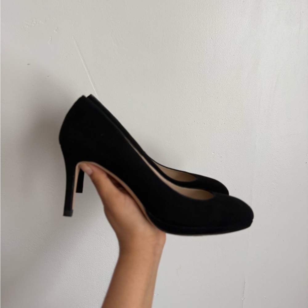 L.K.BENNETT LONDON Made in Spain,Black Suede, leather sole, Womens Shoes 36 1/2